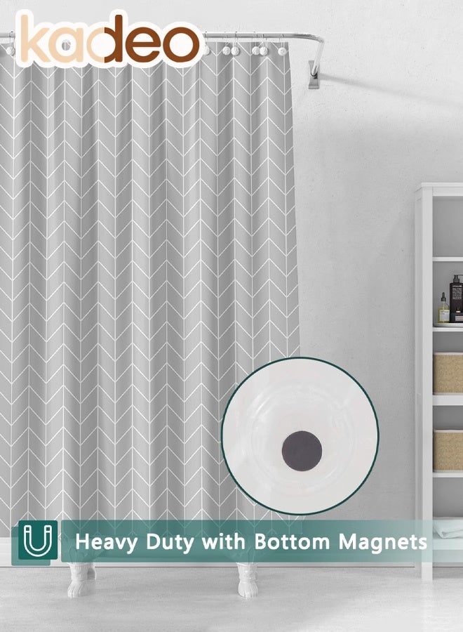 kadeo EVA Shower Curtain,Simple Plaid Pattern, Premium Clear Bathroom Shower Curtain, with Rustproof Metal Grommets and Hanging Ring, for Shower Stall, Bathtubs Thickened Bathroom Curtain 180*180CM - Image 3